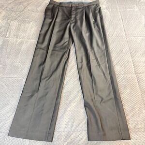 Axist Mens Black double Co Pleated Front Dress Pants Trousers 36x34 Straight Leg